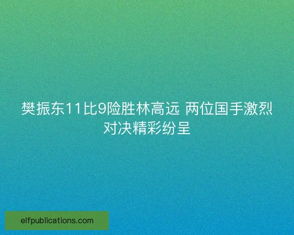 樊振东11比9险胜林高远 两位国手激烈对决精彩纷呈